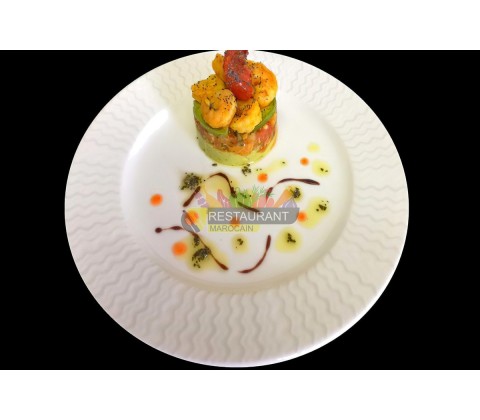 Mille-Feuilles d'Avocat Aux Crevettes