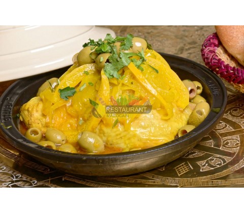 Tajine Box Poulet Fermier Olives et Citron Confit, livraison tajine box et coffret repas