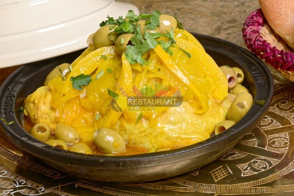 Tajine Box Poulet Fermier Olives et Citron Confit, livraison tajine box et coffret repas