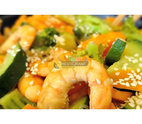 Gambas Sautées Mélange Fraîcheurs
