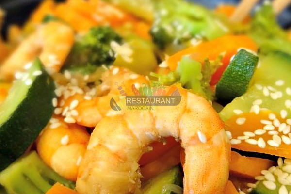 Gambas Sautées Mélange Fraîcheurs